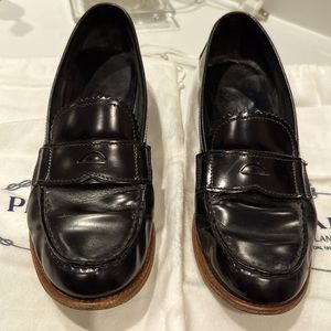 Prada Black Leather Loafers